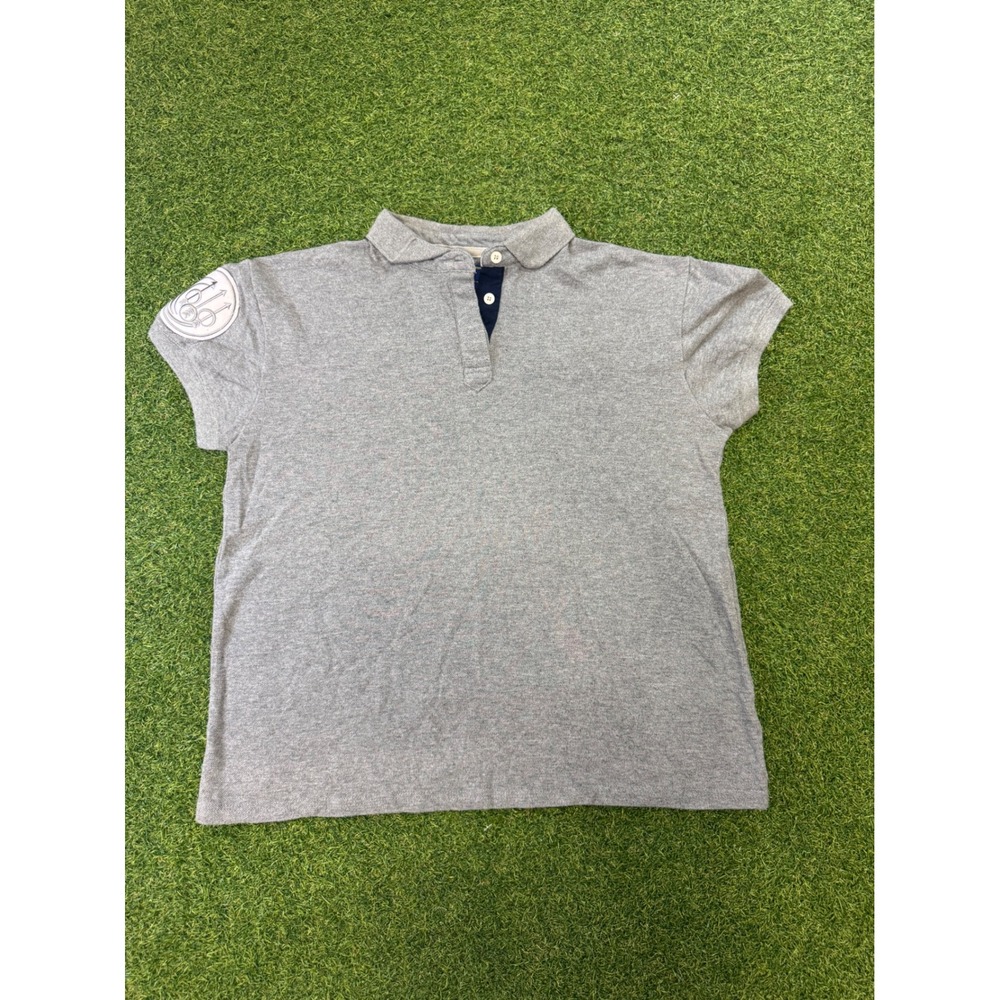Beretta Mens Gray Short Sleeve Cotton Polo Shirt Logo Patch Size L XL